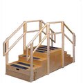 Fabrication Enterprises Two-Sided Compact Training Stairs with Platform, 96"L x 36"W x 60"H 15-4203